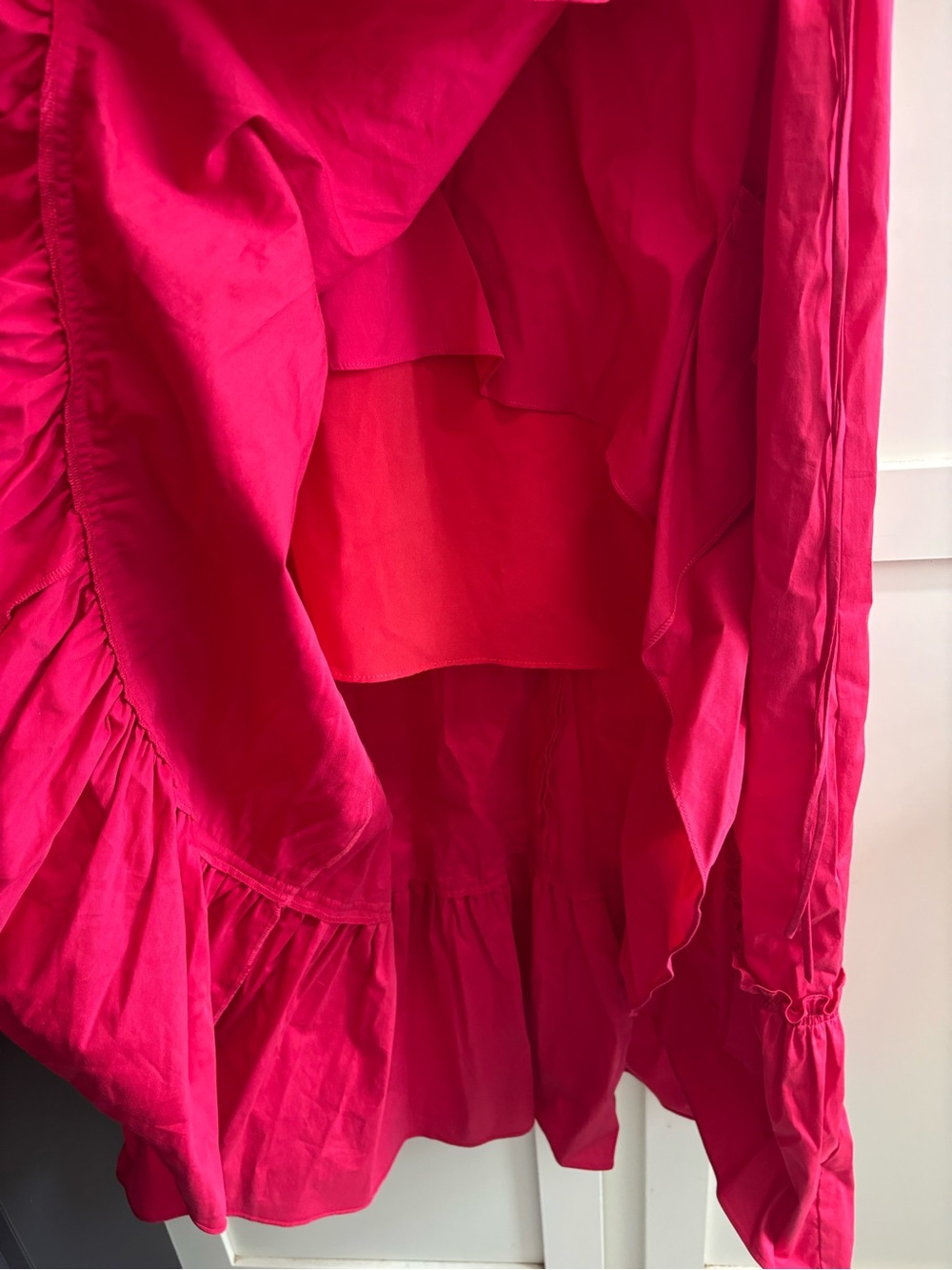 Cinq à Sept Kacy Poplin Dress Size 4 Raspberry Pink NWT Ruffle $425 - Picture 9 of 12